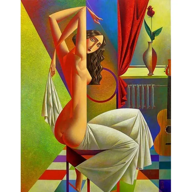 Cuadros Mujeres Cubismo - Decoración  80x80/60x90