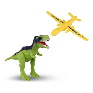 Dinossauro Rajassauro Em Vinil C/ Avião Squad Playset - Bee Dinossauro Rajassauro Em Vinil C/ Avião Squad Playset - Bee