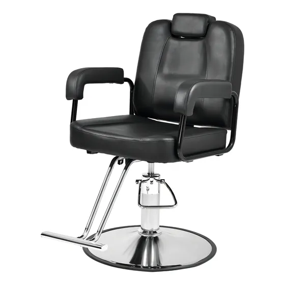 Silla Estetica Barberia Giro 360° Neumatica Ajustable Salon Color Negro Forma De La Base Cuadrada Tipo De Respaldo Reclinable Nanofort