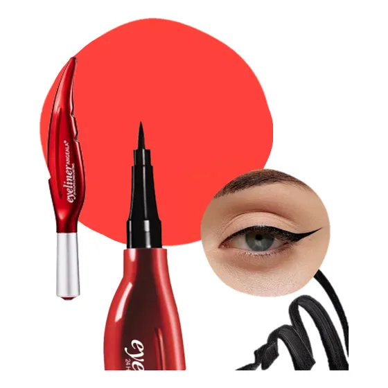 Delineador Lápiz Para Ojos Impermeable Quanna Eyeliner Pen Líquido Punta De Plumón Semimate Larga Duración 24hr Resistente Al Sudor Antimanchas Con Cerdas Suaves Secado Rápido Cosméticos De Maquillaje