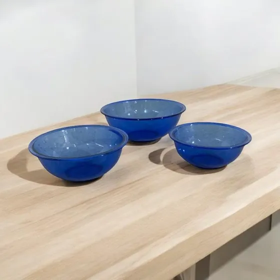 Bolws/cuencos Mezclar Apilar Pyrex Refractario Azul Cobalto