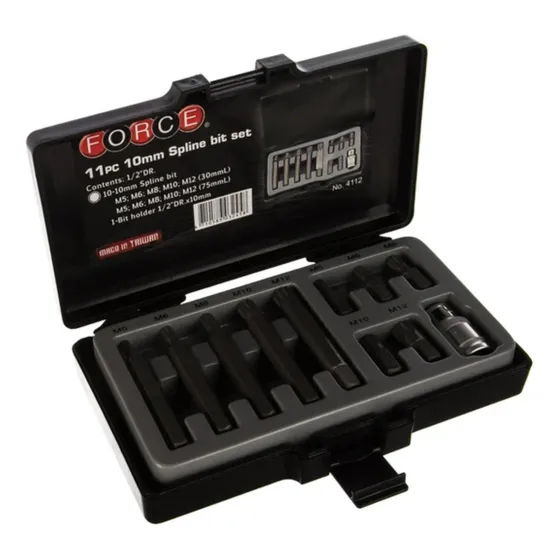 Juego Punta Imbus Dado 1/2 Acero M5-m12 4112 Force Estuche
