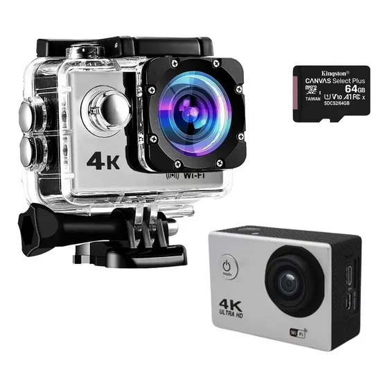 Cámara De Acción 4k Slv Para Deporte Acuático + Microsd 64gb