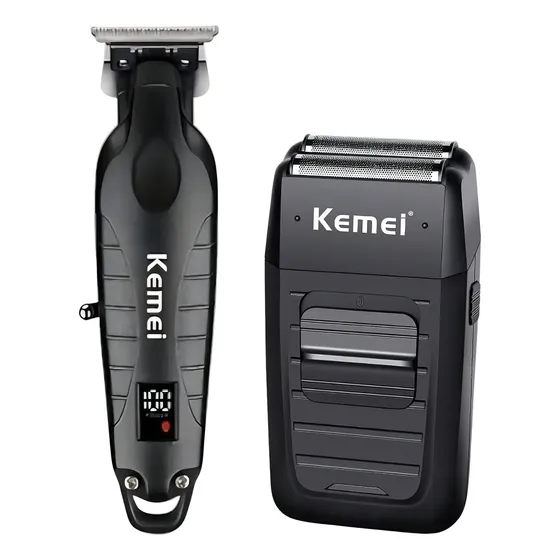 Maquina Rasuradora Kemei KM 2299 Trimmer Recargable Inalámbrico Negro | Cuotas sin interés