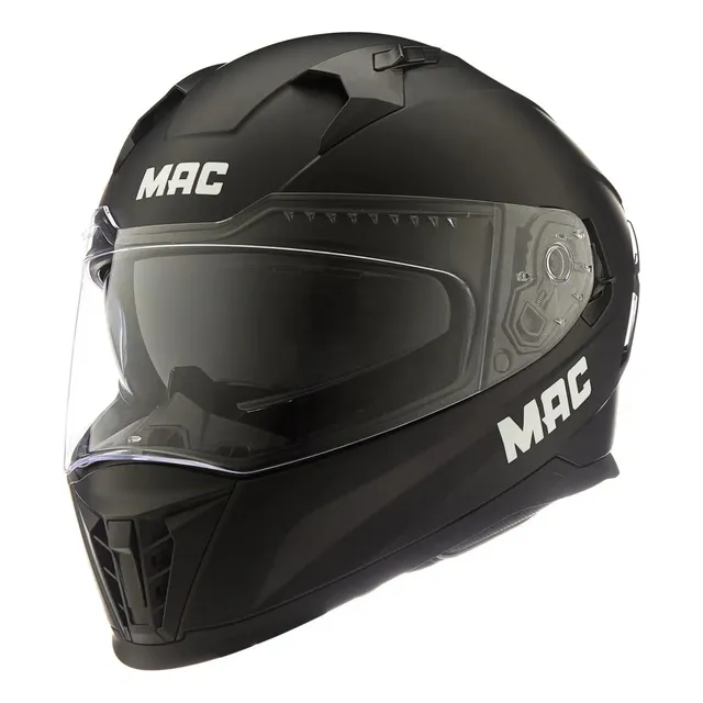 Casco Moto Integral Doble Visor Mac 069 Force Negro Mate Um