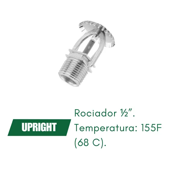 Rociador Upringht Rosca Exterior !/2 Temperatura : 155f