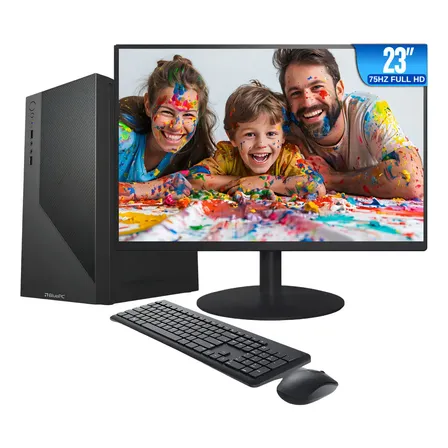 Computador Completo BluePC Office, Intel Core i5 3.60Ghz, 16Gb Ram, 256Gb Ssd, Monitor 23" Full HD 75Hz Hdmi, Mouse, Teclado, Windows 10 Pro Trial - Cdf-0100of