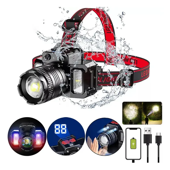 Sumlin Lámpara Frontal Led Recargable 200m 5 Modos