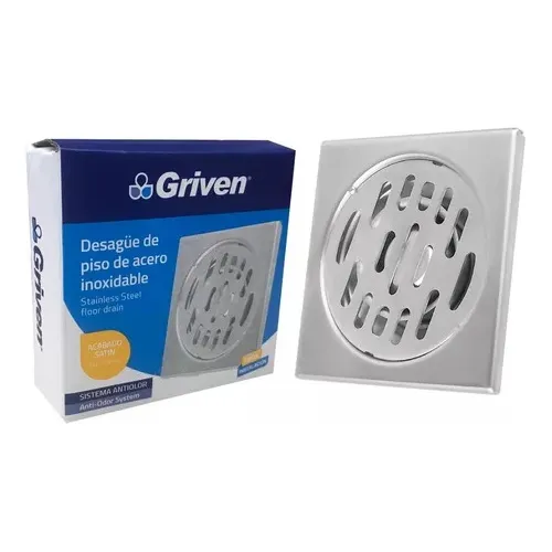 Rejilla Centro Piso 4x4 Antiolor Metalica Acabado Satin Baño