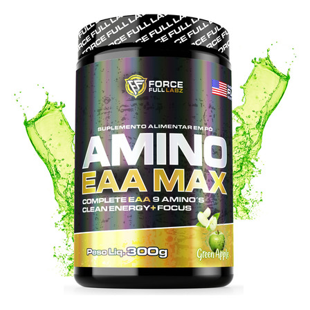 Aminoacidos Essenciais Eaa Max Bcaa + Eaa9 Suplemento Pre, Pós E Intra Treino 300g Sabor Maça Verde | Force Full Labz Aminoacidos Essenciais Eaa Max Bcaa + Eaa9 Suplemento Pre, Pós E Intra Treino 300g Sabor Maça Verde | Force Full Labz