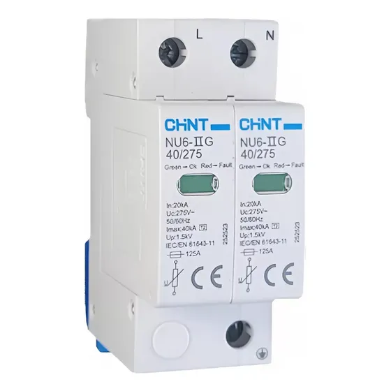 Protector Spd Chint 40ka Ac 2p (nxu-g-40ka/275v-2p)