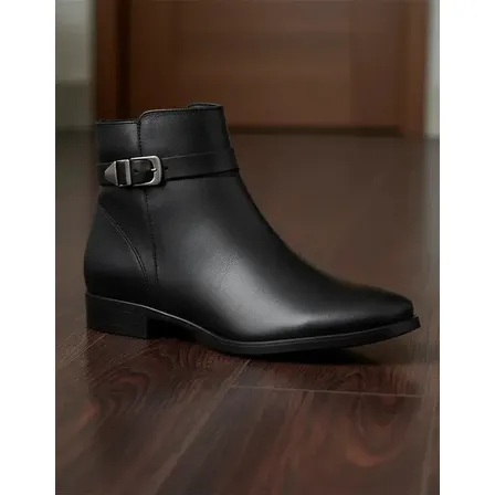 Bota Feminina Cano Curto Couro Legítimo 9858 Preto