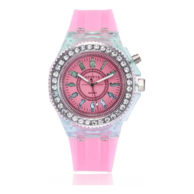 Reloj Para Damas Geneva Sport Con Luz Led 0591