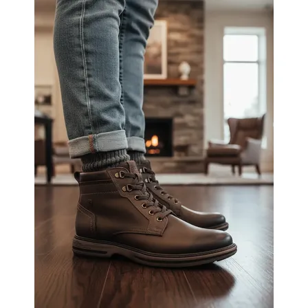 Bota Masculina Pegada Confortável E Resistente Dia A Dia Castanho Liso 38 Br