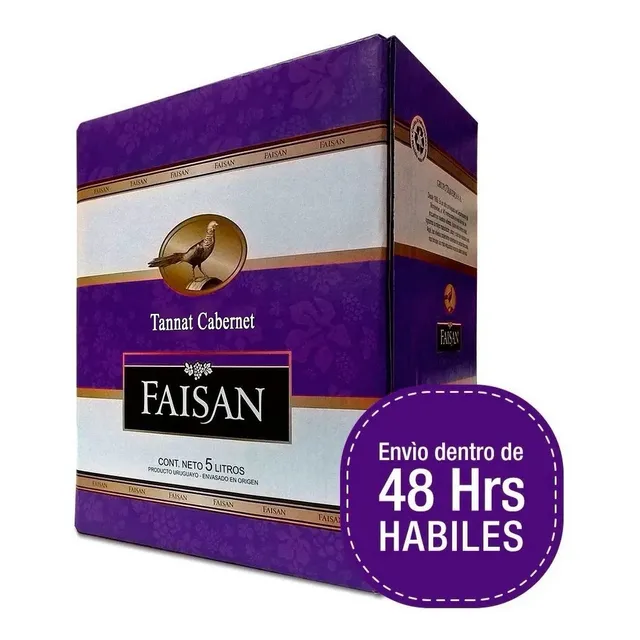 Vino Faisán Tannat Cabernet 5lt Camping Caja Con Canilla