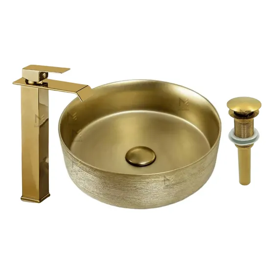 Ovalin Bolw Grifo Contra Oro Dorado Combo Nuevo Moderno