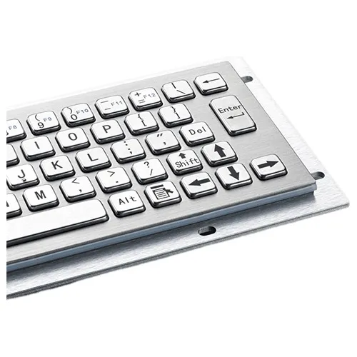 Teclado 65 Teclas Metalico, Acero Inoxidable Con Tecla Fn