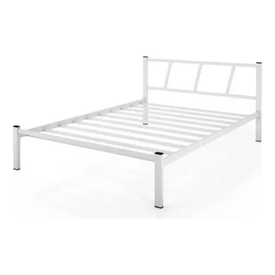 Cama Casal Bruna 100% Ferro Reforçada Estilo Industrial