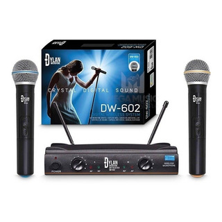 Microfone Sem Fio Profissional Uhf Dylan Dw-602 Duplo MĂŁo Microfone Sem Fio Profissional Uhf Dylan Dw-602 Duplo MĂŁo