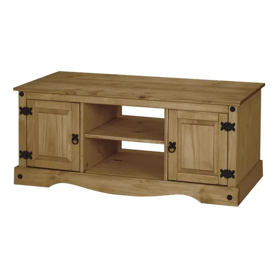 Rack Aparador Madera Maciza Dos Puertas Con Estantes Color Marrón