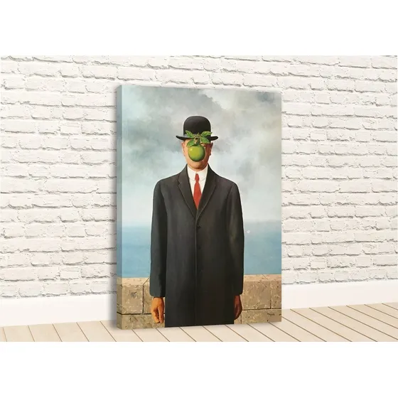 Lindo Quadro Em Tecido Canvas René Magritte The Son Of Man