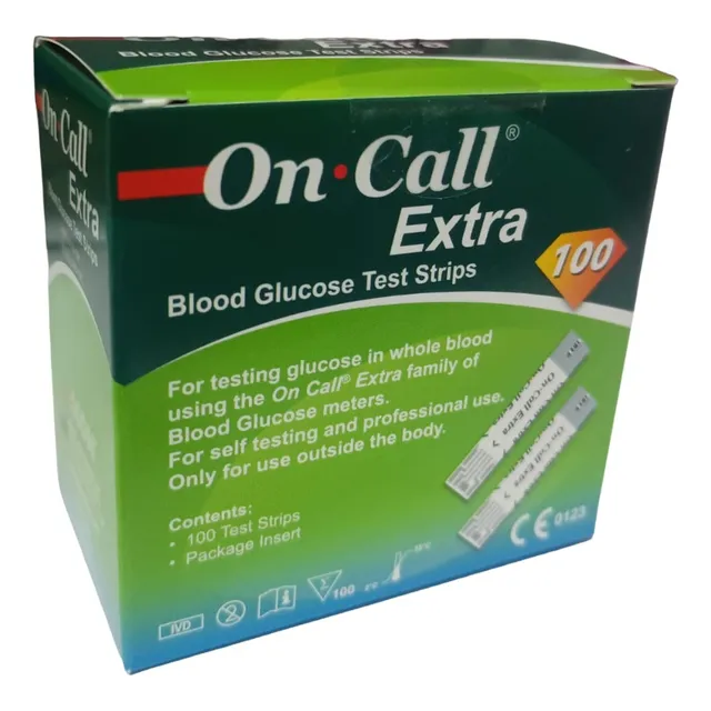 100 Tiras Reactivas On Call Extra / Cintas Oncall Extra Color Verde Oscuro