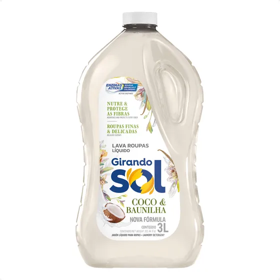 Girando Sol sabão líquido coco e baunilha 3L