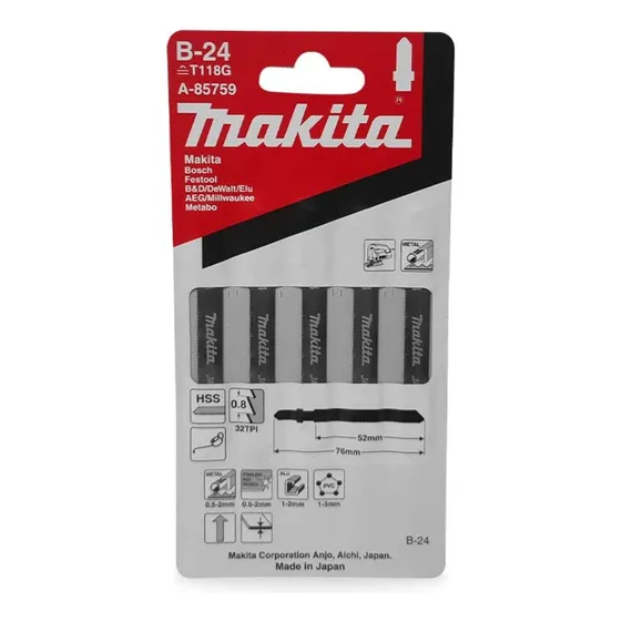 Set Hoja Sierra De Calar 5pzas Metal A-85759 Makita