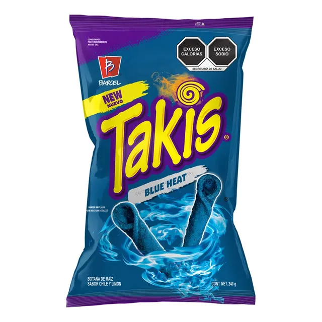 Takis Barcel Azules Blue Heat Nuevos Sabor Chile Y Limón