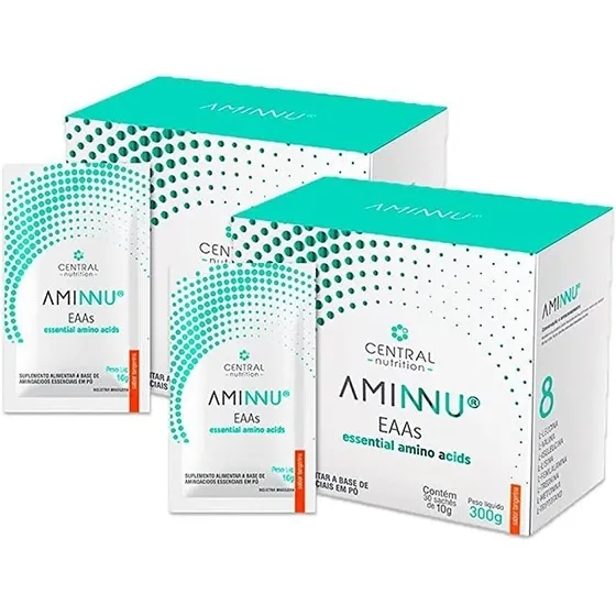 Kit C/2 Caixas Aminnu 10g Com 30 Sachês - Central Nutrition 