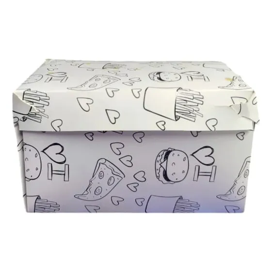 100 Cajas Cartón Para Comidas Rápidas Combo De Hamburguesa