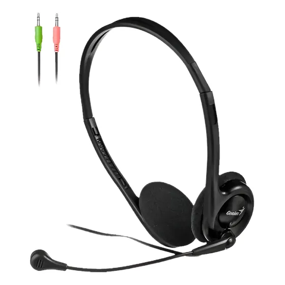 Audífono Genius Headset Mic Balck Hs-200c Plug & Play