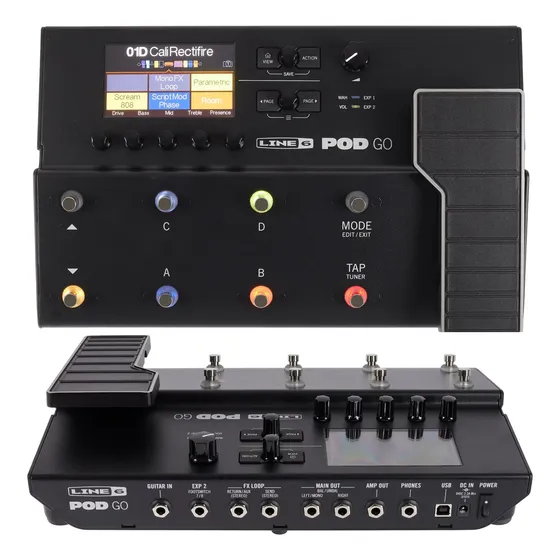 Pedaleira Line 6 Pod Go Multiefeitos Para Guitarra Preto
