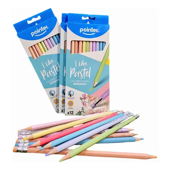Colores Pastel Borrables. 12 Unids. Pointer