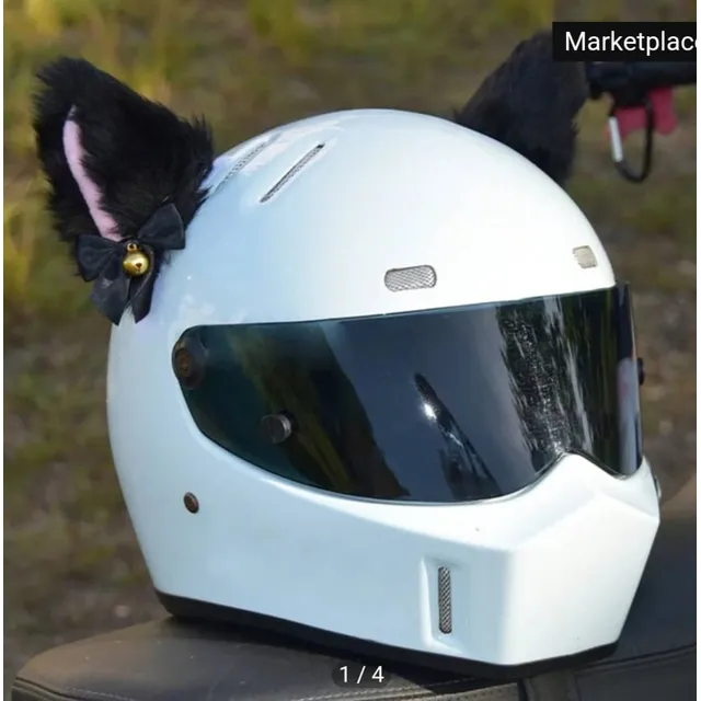 Orejas De Gato Decorativas De Casco En Peluche Para Moto