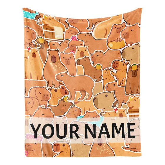 Cobertor Cuspcod Capybara Flannel Twin Size 150x200cm Marrom
