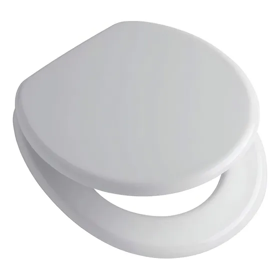 Asiento para inodoro Ferrum Traful TDXP B de HDF con forma redonda blanco lisa