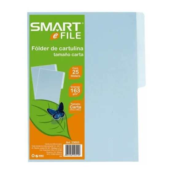Folders Tamaño Carta Color Azul 25 Pzs