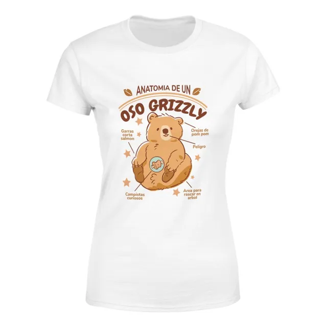 Polera Mujer Anatomia De Un Oso Grizzly