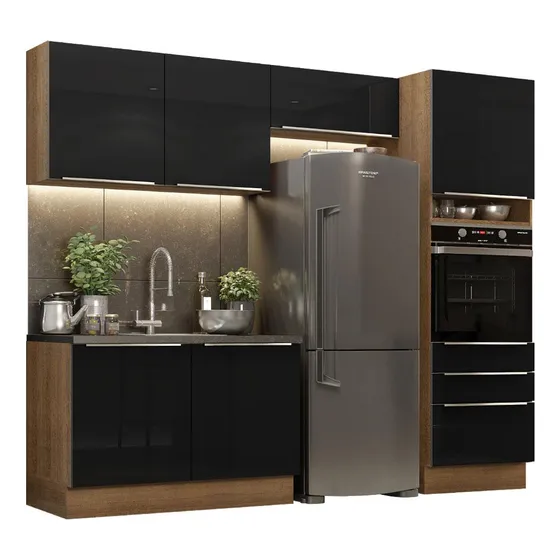 Madesa Gabinete Cocina Integral Completa 260cm Lux R/neg 05