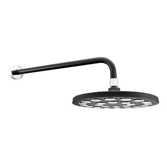 Regadera Plato Helvex H-3007 Con Brazo Tr-035 Ébano Cromo