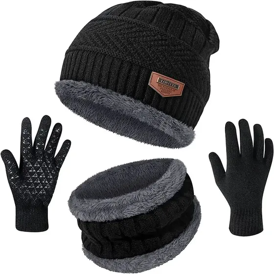 Set De Gorro, Guantes Y Bufanda En Lana