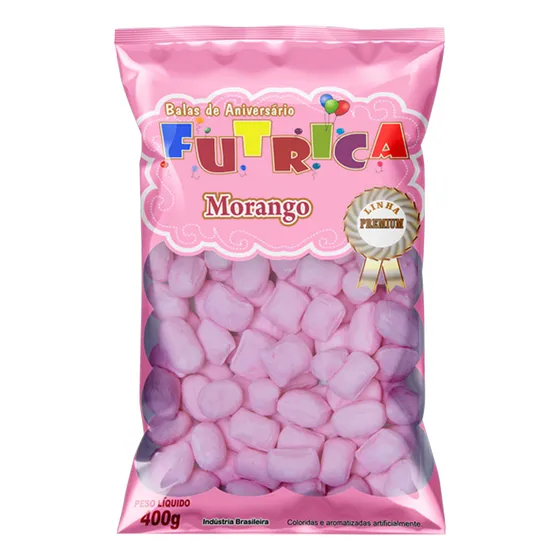 Bala De Coco Sabor Morango - 400g