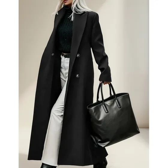 Abrigo Largo Elegante Estilo Europeo Exclusivo