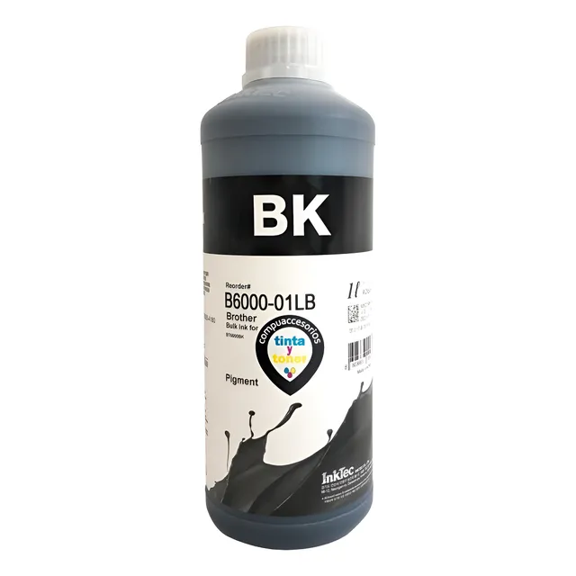 Litro De Tinta Inktec Para Uso En Hermano Btd60bk Black