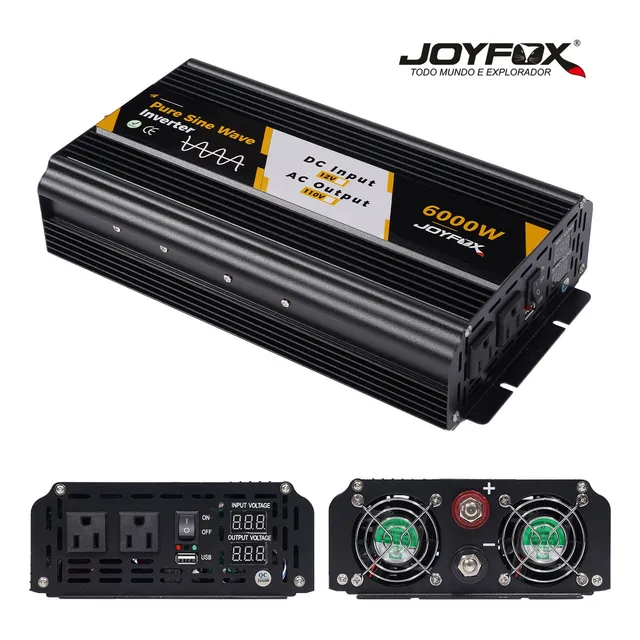 Inversor De Onda Sinusoidal Pura 6000w 12v/110v 60Hz Transformer Múltiples Enchufe Joyfox