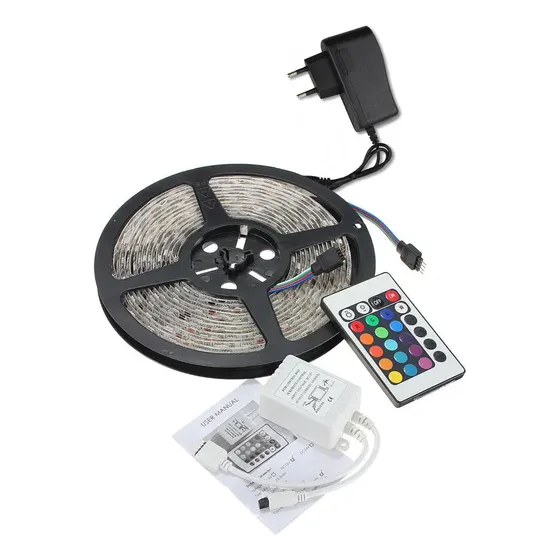Kit Tira LED RGB Marca RGB Modelo 3528 5m 60 LEDs\u002Fm Controlador y Fuente | Cuotas sin interés