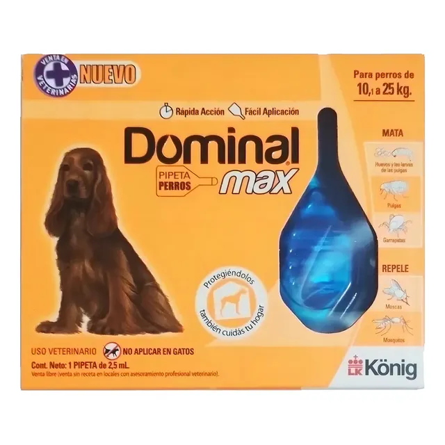 Pipeta Dominal Max Perro De 10 A 25 Kg Antipulgas