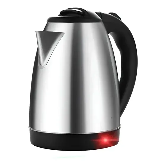 Tetera Eléctrica De Acero Inoxidable Hervidor De Agua 2 Lt Electrodomestico De Cocina Cafetera Plateada