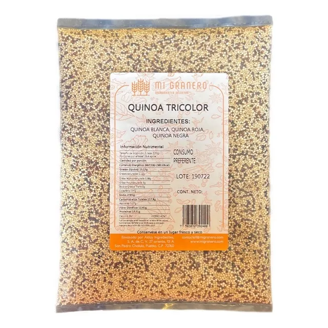 Quinoa Tricolor Mix Blanca Roja Y Negra 1 Kilo Granel